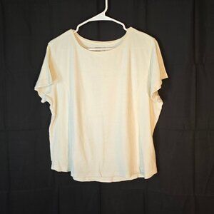 Cream Fitted / Side Front Seam Tee